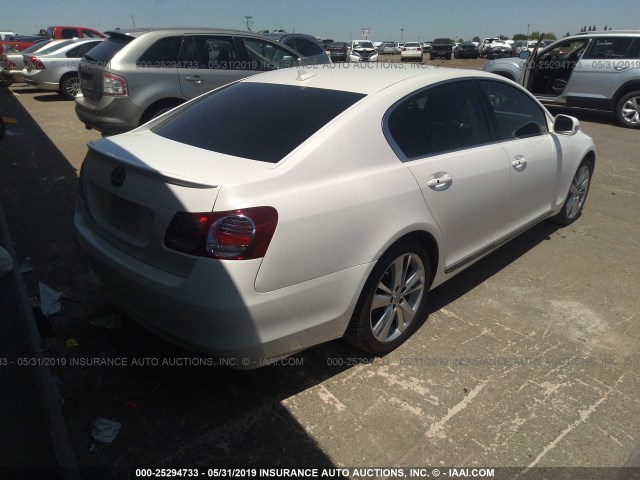 JTHBC1KS6B5023291 - 2011 LEXUS GS 450H WHITE photo 4