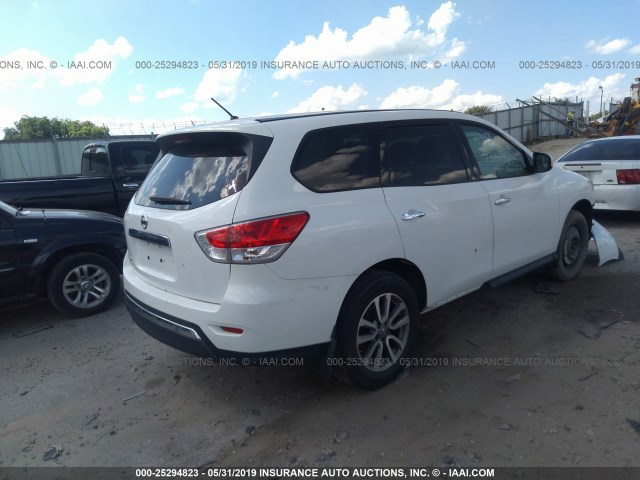 5N1AR2MN4DC658058 - 2013 NISSAN PATHFINDER S/SV/SL/PLATINUM WHITE photo 4