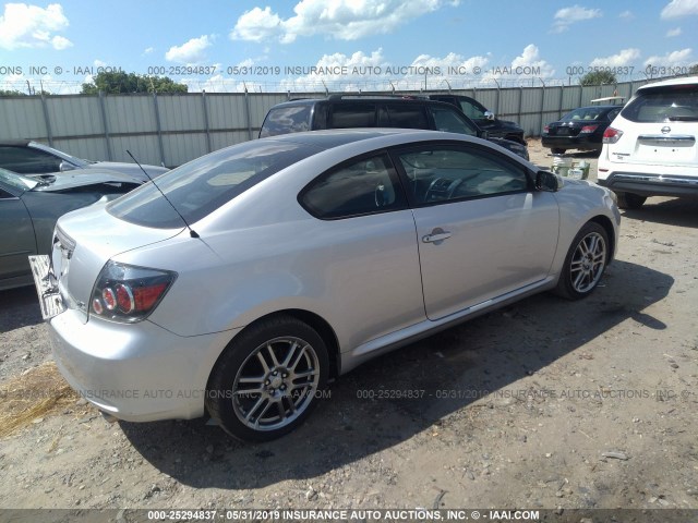 JTKDE167X80240299 - 2008 TOYOTA SCION TC SILVER photo 4