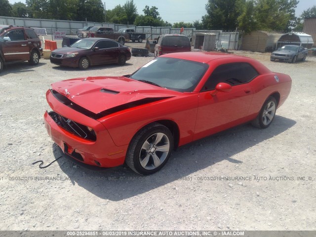 2C3CDZAG4HH594234 - 2017 DODGE CHALLENGER SXT RED photo 2