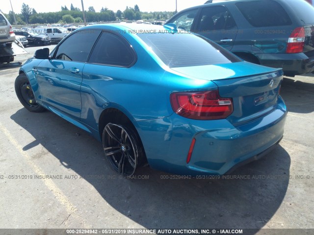 WBS1H9C56GV786093 - 2016 BMW M2 BLUE photo 3