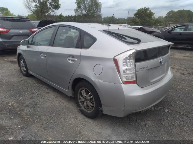 JTDKN3DU4A0053472 - 2010 TOYOTA PRIUS SILVER photo 3