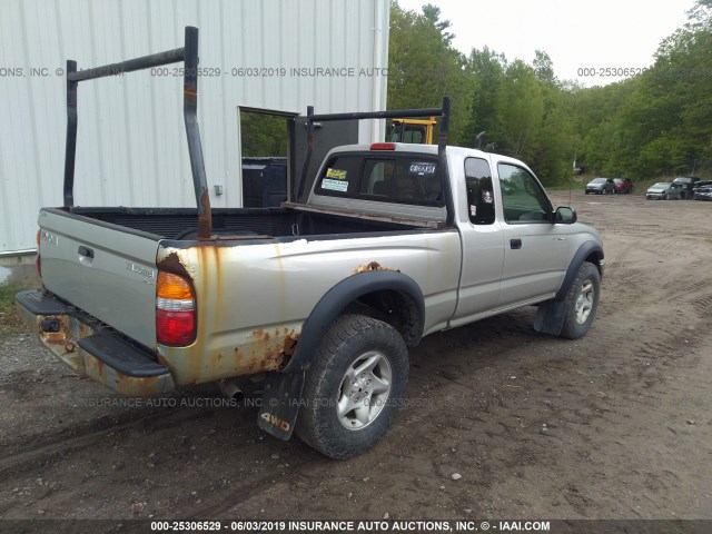 5TEWM72N14Z387907 - 2004 TOYOTA TACOMA XTRACAB SILVER photo 4