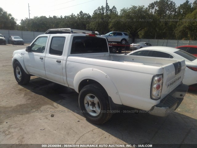 1N6MD29Y92C378827 - 2002 NISSAN FRONTIER CREW CAB SC WHITE photo 3