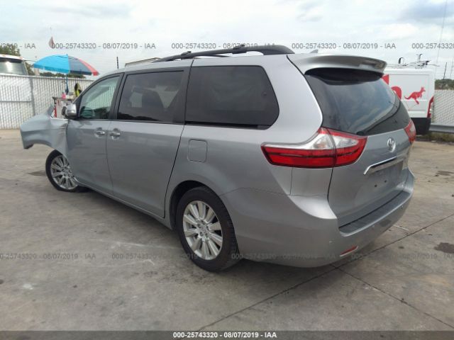 5TDDZ3DC9HS181038 - 2017 TOYOTA SIENNA XLE/LIMITED Gray photo 3