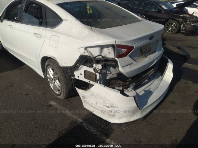 3FA6P0H70GR147619 - 2016 FORD FUSION SE White photo 6