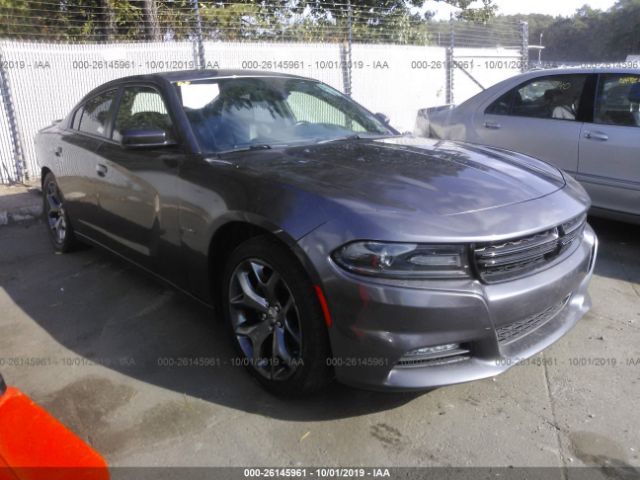 2C3CDXCT4FH841067 - 2015 DODGE CHARGER R/T Gray photo 1