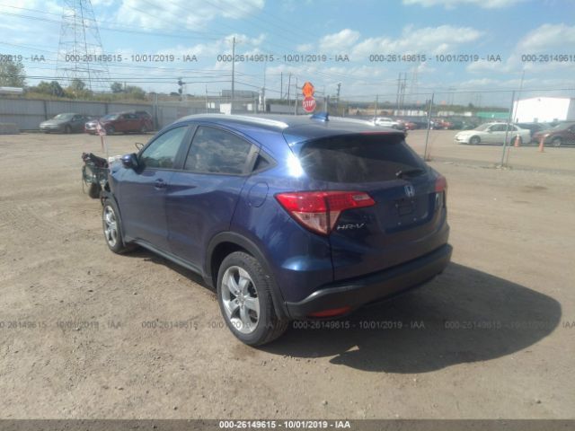 3CZRU6H78GM734077 - 2016 HONDA HR-V EXL Blue photo 3