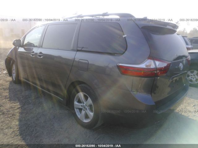 5TDKZ3DC7KS996482 - 2019 TOYOTA SIENNA LE Gray photo 3