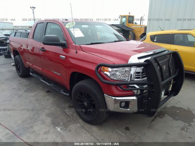 5TFUW5F13EX353702 - 2014 TOYOTA TUNDRA DOUBLE CAB SR/SR5 Red photo 1