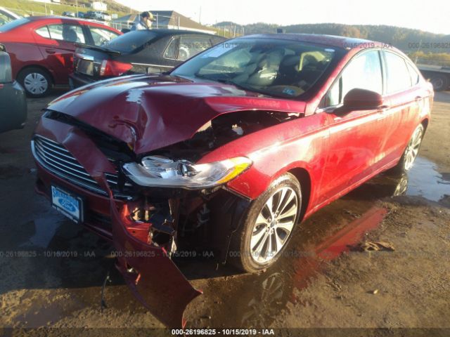 3FA6P0T92KR247531 - 2019 FORD FUSION SE Burgundy photo 2