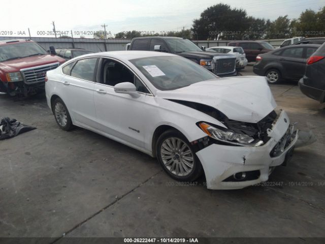 3FA6P0LU3DR170739 - 2013 FORD FUSION SE HYBRID White photo 1