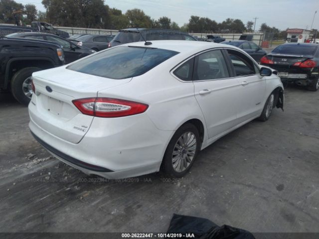 3FA6P0LU3DR170739 - 2013 FORD FUSION SE HYBRID White photo 4