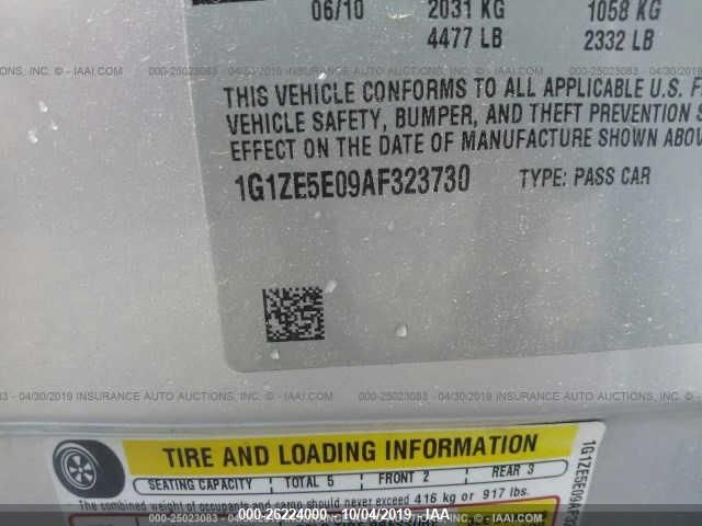 1G1ZE5E09AF323730 - 2010 CHEVROLET MALIBU LTZ ვერცხლისფერი ფოტო 9