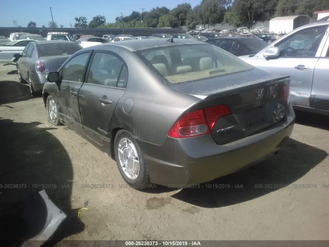 JHMFA36296S023757 - 2006 HONDA CIVIC HYBRID Gray photo 3