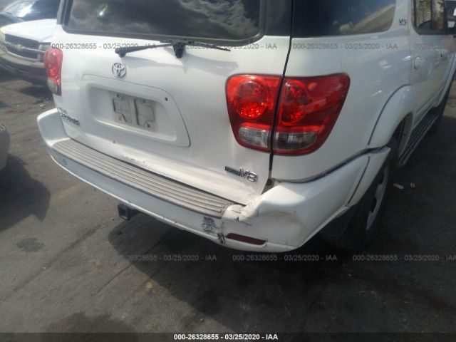 5TDZT34A76S267774 - 2006 TOYOTA SEQUOIA SR5 White photo 6