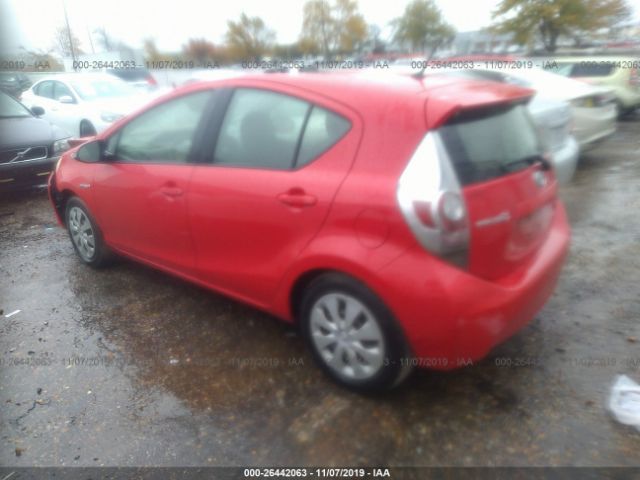 JTDKDTB38C1511685 - 2012 TOYOTA PRIUS C  Red photo 3