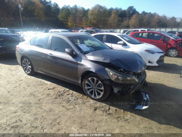 1HGCR2F58EA015284 - 2014 HONDA ACCORD SPORT Gray photo 1