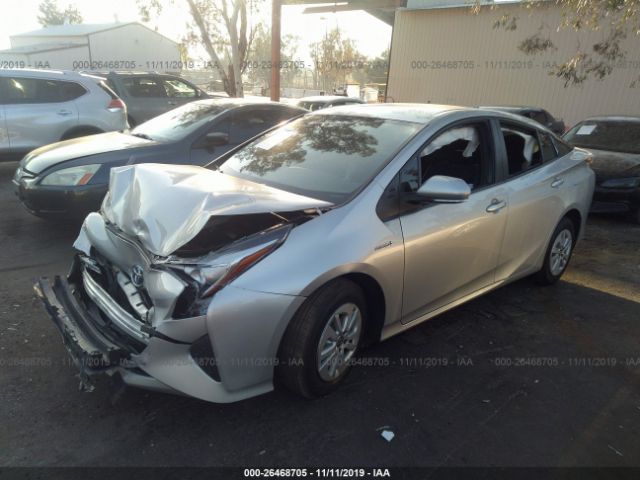 JTDKBRFU0G3010814 - 2016 TOYOTA PRIUS  Silver photo 2