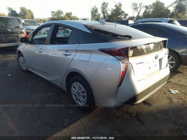 JTDKBRFU0G3010814 - 2016 TOYOTA PRIUS  Silver photo 3