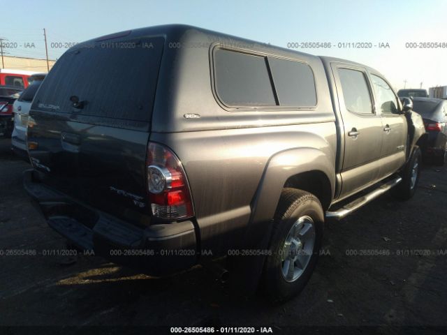 3TMJU4GNXFM192941 - 2015 TOYOTA TACOMA DOUBLE CAB PRERUNNER Gray photo 4