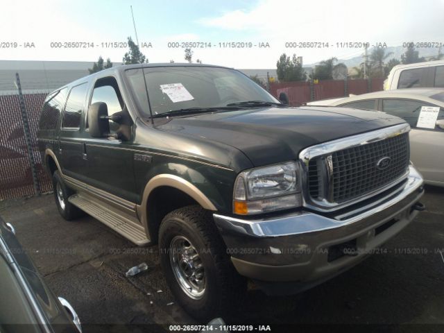 1FMNU43S12ED70731 - 2002 FORD EXCURSION LIMITED Green photo 1