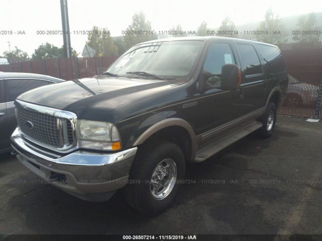 1FMNU43S12ED70731 - 2002 FORD EXCURSION LIMITED Green photo 2