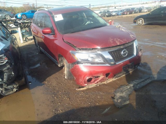 5N1AR2MM9FC668661 - 2015 NISSAN PATHFINDER S/SV/SL/PLATINUM Red photo 1