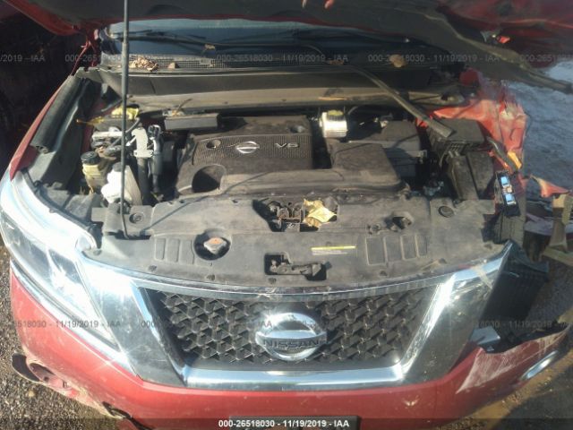 5N1AR2MM9FC668661 - 2015 NISSAN PATHFINDER S/SV/SL/PLATINUM Red photo 10
