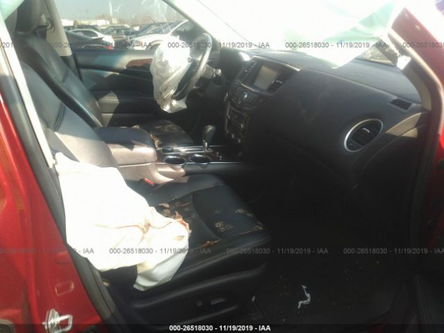 5N1AR2MM9FC668661 - 2015 NISSAN PATHFINDER S/SV/SL/PLATINUM Red photo 5