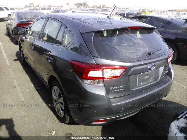 4S3GTAA67K3721075 - 2019 SUBARU IMPREZA  Gray photo 3