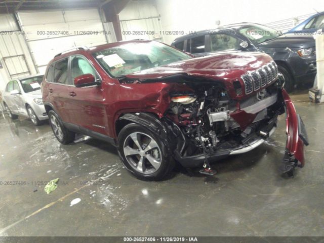 1C4PJMDX6KD491874 - 2019 JEEP CHEROKEE LIMITED Maroon photo 1