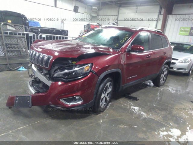 1C4PJMDX6KD491874 - 2019 JEEP CHEROKEE LIMITED Maroon photo 2