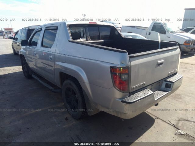 2HJYK16566H534691 - 2006 HONDA RIDGELINE RTL Silver photo 3