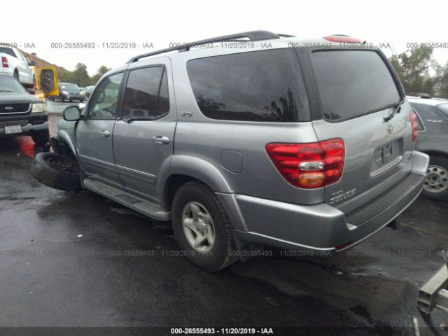 5TDZT34A82S091408 - 2002 TOYOTA SEQUOIA SR5 Silver photo 3