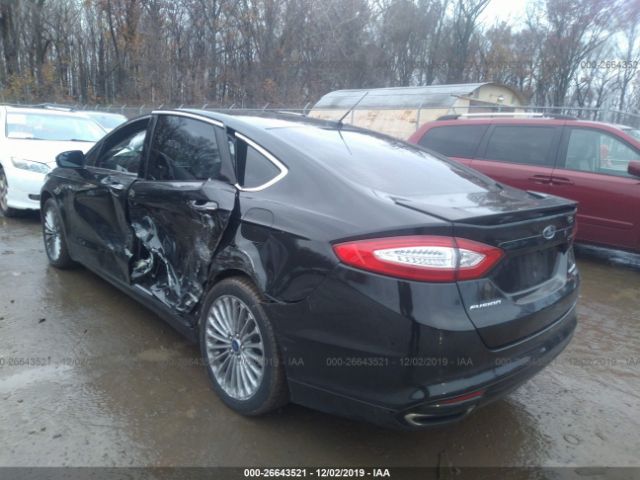 3FA6P0D90FR308816 - 2015 FORD FUSION TITANIUM Black photo 3