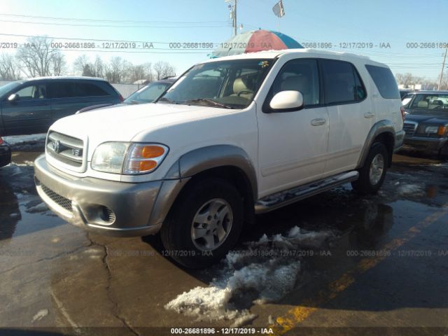 5TDZT34A73S161868 - 2003 TOYOTA SEQUOIA SR5 White photo 2