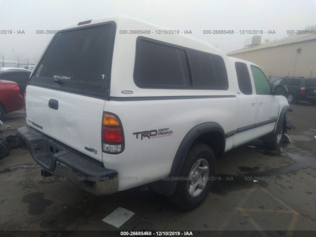 5TBRT34172S225799 - 2002 TOYOTA TUNDRA ACCESS CAB/ACCESS CAB SR5 White photo 4