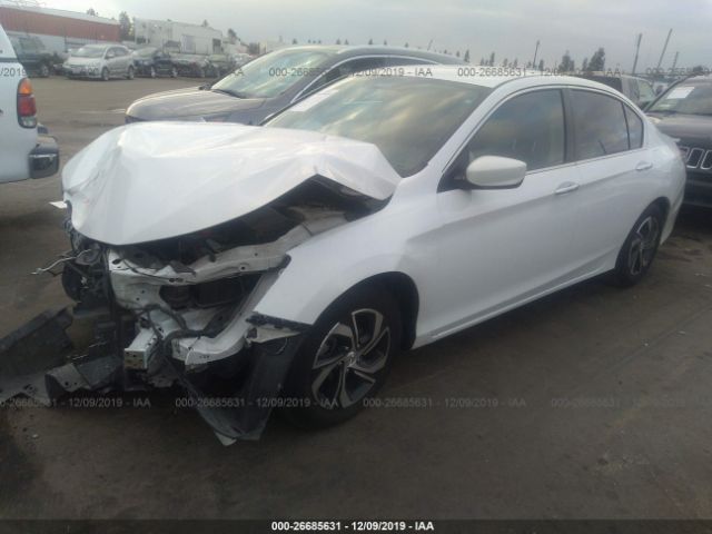 1HGCR2F37GA067782 - 2016 HONDA ACCORD LX White photo 2