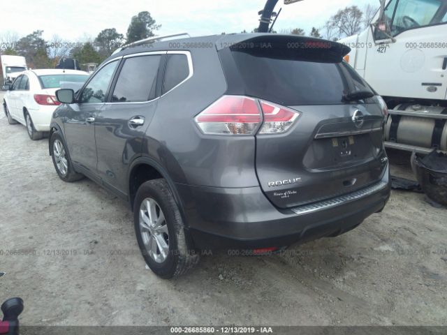 KNMAT2MV4GP624429 - 2016 NISSAN ROGUE S/SL/SV Gray photo 3