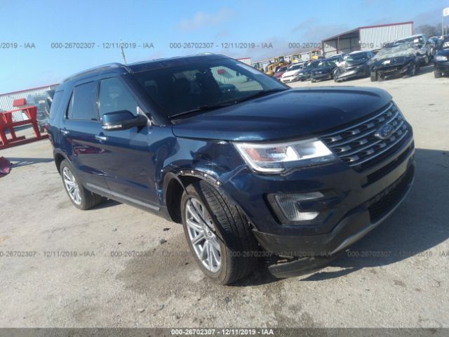 1FM5K8F86HGC93672 - 2017 FORD EXPLORER LIMITED Blue photo 1