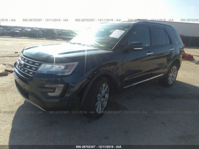 1FM5K8F86HGC93672 - 2017 FORD EXPLORER LIMITED Blue photo 2