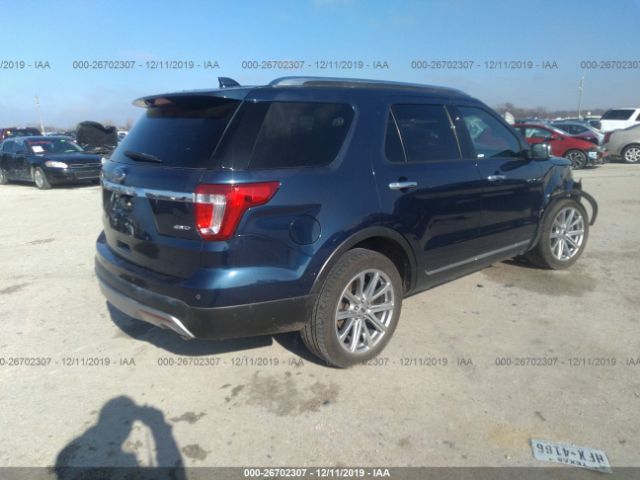 1FM5K8F86HGC93672 - 2017 FORD EXPLORER LIMITED Blue photo 4