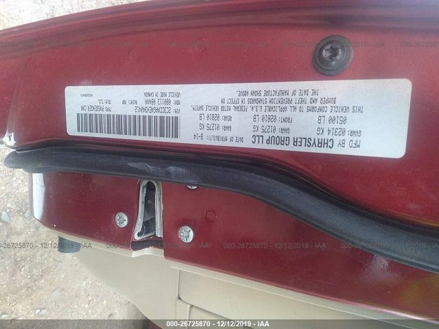 2C3CCAAG4EH340412 - 2014 CHRYSLER 300  Red photo 9