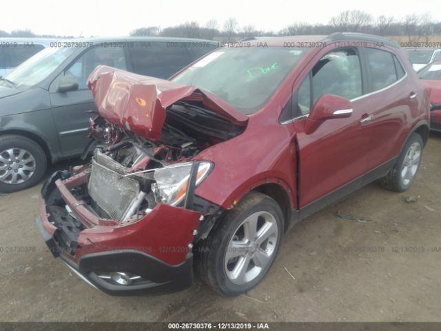 KL4CJFSB8GB544363 - 2016 BUICK ENCORE CONVENIENCE Maroon photo 2