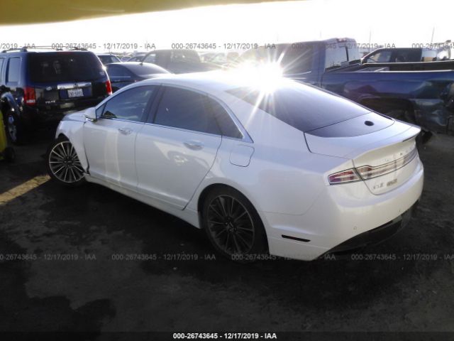 3LN6L2G91FR614383 - 2015 LINCOLN MKZ  White photo 3