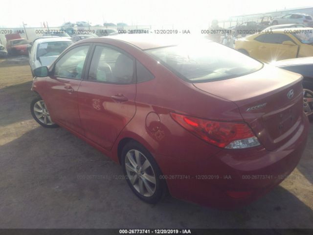 KMHCU4AE9DU461582 - 2013 HYUNDAI ACCENT GLS/SE Red photo 3