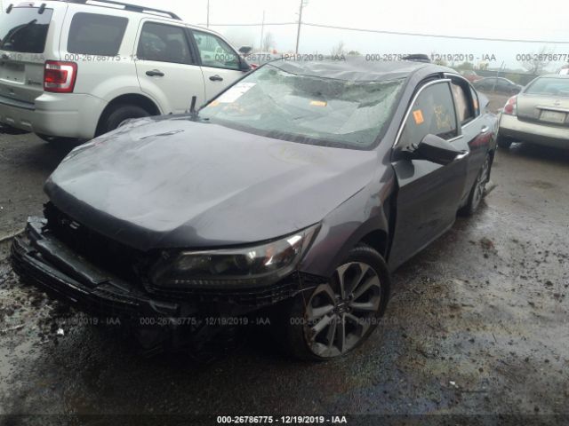 1HGCR2F55EA028509 - 2014 HONDA ACCORD SPORT Gray photo 2