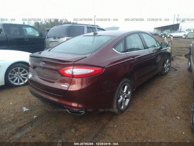 3FA6P0H96FR141663 - 2015 FORD FUSION SE Burgundy photo 4