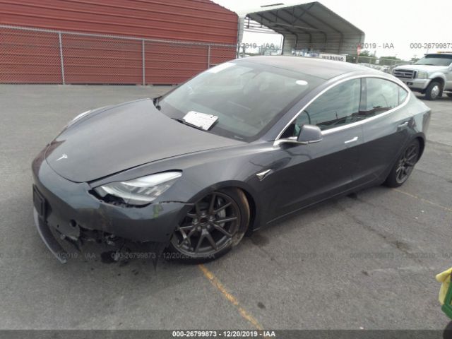 5YJ3E1EA3JF123638 - 2018 TESLA MODEL 3  Gray photo 2